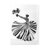 Fashion Botanical Modern Wall Decor – Striped Muse Portrait Print