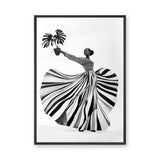 Fashion Botanical Modern Wall Decor – Striped Muse Portrait Print