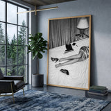 Fashion Photography Modern Wall Decor – Black and White Boudoir Scene