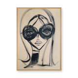 Fashion Portrait Line Art Wall Art Print – Woman in Oversized Sunglasses