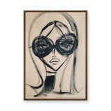 Fashion Portrait Line Art Wall Art Print – Woman in Oversized Sunglasses