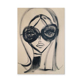 Fashion Portrait Line Art Wall Art Print – Woman in Oversized Sunglasses