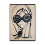 Fashion Portrait Line Art Wall Art Print – Woman in Oversized Sunglasses