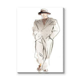 Fashion Portrait Minimalist Line Art Wall Art Print – Suited Man Sketch