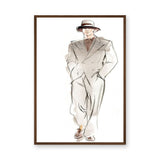 Fashion Portrait Minimalist Line Art Wall Art Print – Suited Man Sketch