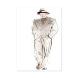 Fashion Portrait Minimalist Line Art Wall Art Print – Suited Man Sketch