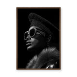 Fashion Portrait Modern Wall Art Print – Black-and-White Profile with Sunglasses