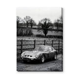 Ferrari 250 GTO Vintage Wall Art Print – Black and White Countryside Photo