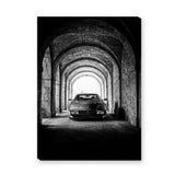 Ferrari Testarossa Vintage Wall Art Print – Black-and-White Archway Photo