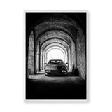 Ferrari Testarossa Vintage Wall Art Print – Black-and-White Archway Photo