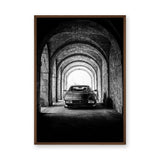 Ferrari Testarossa Vintage Wall Art Print – Black-and-White Archway Photo