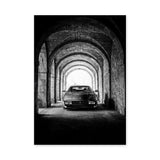 Ferrari Testarossa Vintage Wall Art Print – Black-and-White Archway Photo