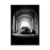 Ferrari Testarossa Vintage Wall Art Print – Black-and-White Archway Photo