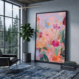 Floral Abstract Wall Art Poster – Soft Pastel Botanical Garden Print