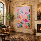Floral Abstract Wall Art Poster – Soft Pastel Botanical Garden Print