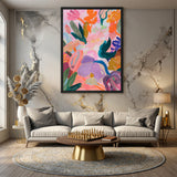 Floral Abstract Wall Art Print – Vibrant Botanical Painting Print