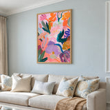 Floral Abstract Wall Art Print – Vibrant Botanical Painting Print