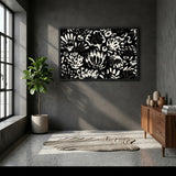 Floral Abstract Wall Decor – Bold Black and White Botanical Pattern