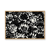 Floral Abstract Wall Decor – Bold Black and White Botanical Pattern