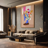Floral Botanical Modern Wall Art Print – Illustrated Legs with Bright Flowers