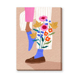 Floral Botanical Modern Wall Art Print – Illustrated Legs with Bright Flowers