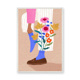 Floral Botanical Modern Wall Art Print – Illustrated Legs with Bright Flowers