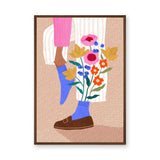 Floral Botanical Modern Wall Art Print – Illustrated Legs with Bright Flowers