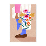 Floral Botanical Modern Wall Art Print – Illustrated Legs with Bright Flowers