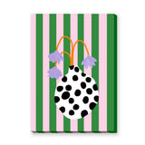 Floral Eclectic Wall Art Print – Purple Flowers in a Spotted Vase