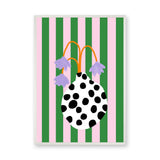 Floral Eclectic Wall Art Print – Purple Flowers in a Spotted Vase