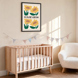 Floral Kids Typography Wall Decor – Oliver's Room Yellow Flower Print