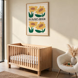 Floral Kids Typography Wall Decor – Oliver's Room Yellow Flower Print
