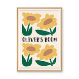 Floral Kids Typography Wall Decor – Oliver's Room Yellow Flower Print