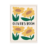 Floral Kids Typography Wall Decor – Oliver's Room Yellow Flower Print