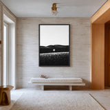 Floral Landscape Minimalist Wall Decor – Black and White Daisy Print