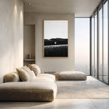 Floral Landscape Minimalist Wall Decor – Black and White Daisy Print