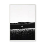 Floral Landscape Minimalist Wall Decor – Black and White Daisy Print