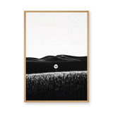 Floral Landscape Minimalist Wall Decor – Black and White Daisy Print