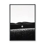 Floral Landscape Minimalist Wall Decor – Black and White Daisy Print