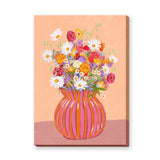 Floral Maximalist Wall Art Poster – Colorful Bouquet in Striped Vase