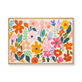 Floral Maximalist Wall Art Print – Playful Multicolor Botanical Pattern