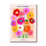 Floral Modern Wall Art Poster – Vibrant Wild Flowers Bouquet Typography