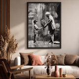 Floral Portrait Modern Pop-Art Wall Art Print – Boy Sharing Flowers Scene