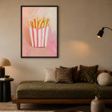 French Fries Pop Art Wall Art Print – Pink Food Print for Playful Spaces