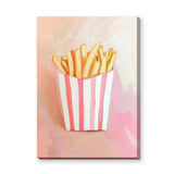 French Fries Pop Art Wall Art Print – Pink Food Print for Playful Spaces