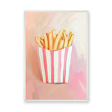 French Fries Pop Art Wall Art Print – Pink Food Print for Playful Spaces