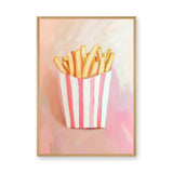 French Fries Pop Art Wall Art Print – Pink Food Print for Playful Spaces