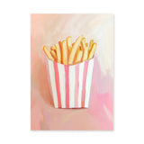 French Fries Pop Art Wall Art Print – Pink Food Print for Playful Spaces