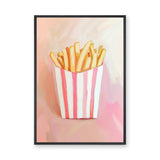 French Fries Pop Art Wall Art Print – Pink Food Print for Playful Spaces