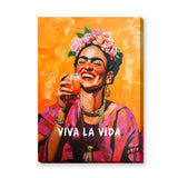 Frida Kahlo Pop Art Wall Decor – Viva La Vida Portrait with Drink